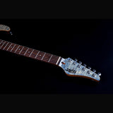 JET JS-45 Indigo Gray S-style Elektrische Gitaar HSS Flame Maple Top Rosewood Toets Indigo Grijs