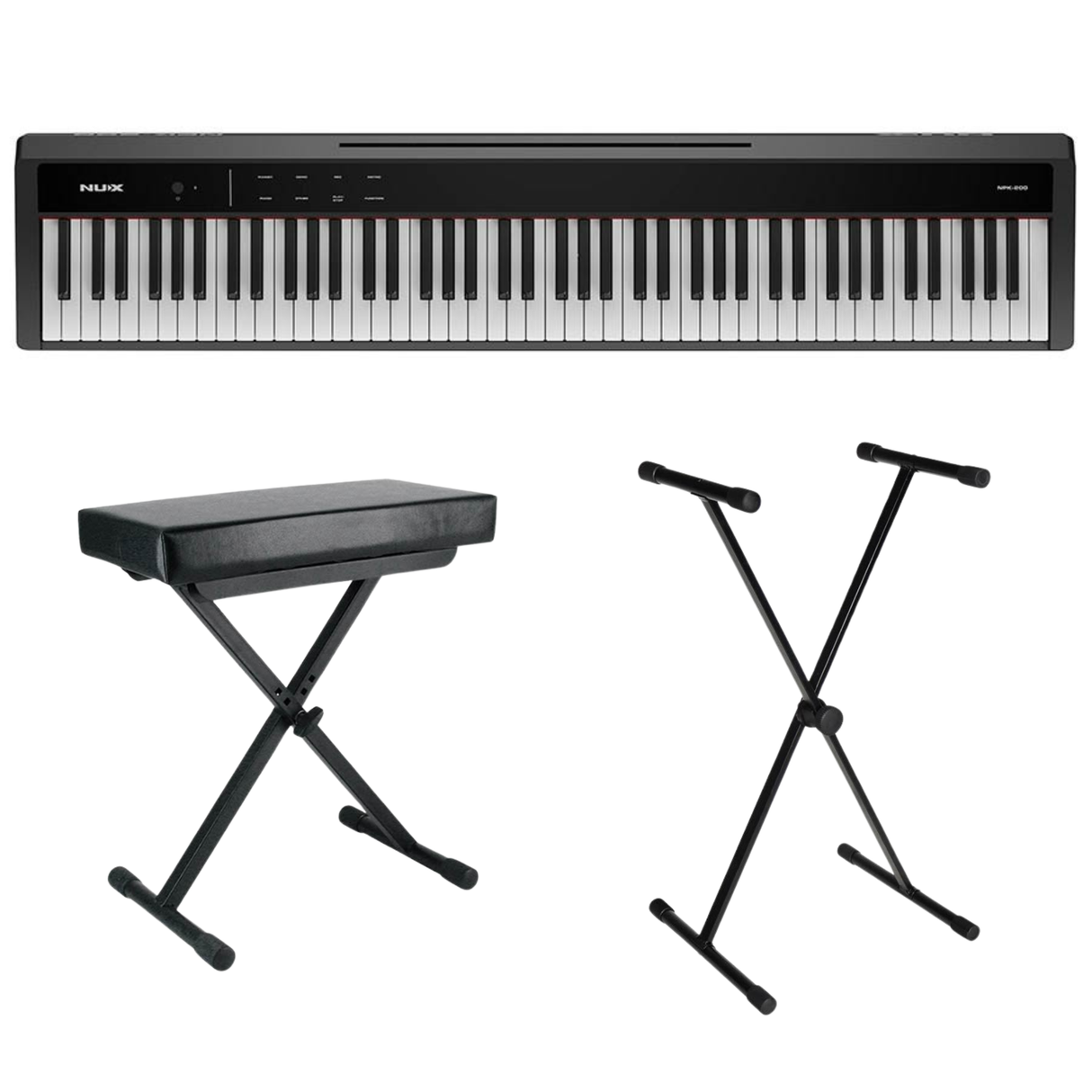 NUX NPK-200/BK Stage Piano Set met Standaard en Kruk - 88 toetsen