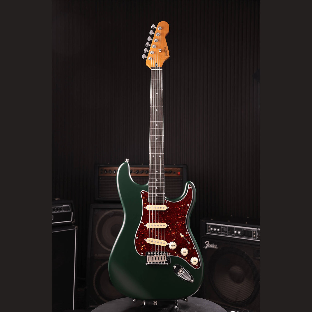 Patina PS-3 SGR S-style Elektrische Gitaar SSS Alnico V Nitro Paulownia Body Roasted Maple Hals Sherwood Green