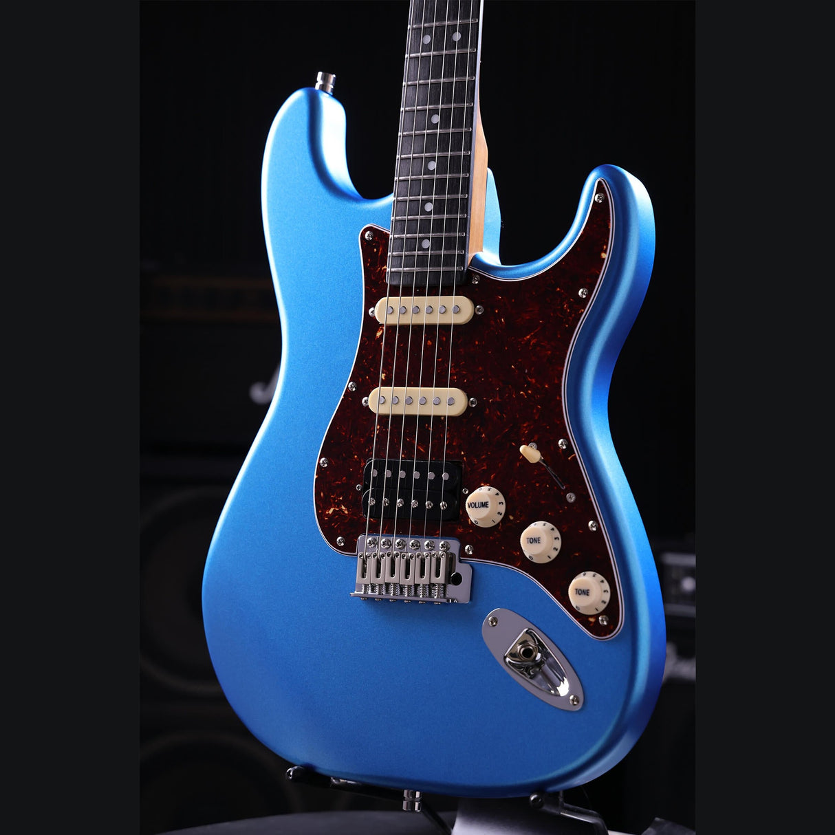 Patina PS-4 LPB S-style Elektrische Gitaar HSS Alnico V Nitro Paulownia Body Roasted Maple Hals Lake Placid Blue
