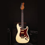 Patina PS-4 OW S-style Elektrische Gitaar HSS Alnico V Nitro Paulownia Body Roasted Maple Hals Olympic White