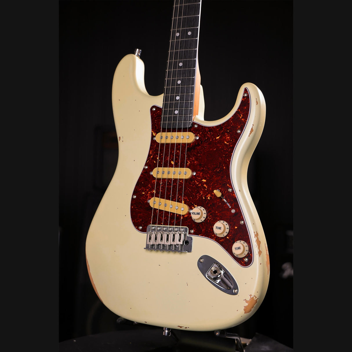 Patina PS-6 OW R S-style Elektrische Gitaar SSS Alnico V Nitro Relic Paulownia Body Roasted Maple Hals Olympic White
