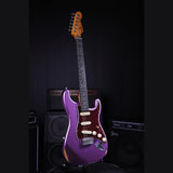 Patina PS-6 PP R S-style Elektrische Gitaar SSS Alnico V Nitro Relic Paulownia Body Roasted Maple Hals Paars