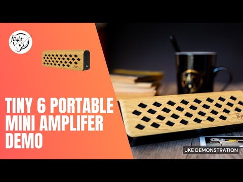 Flight Tiny6 Walnut Bluetooth Ukulele Amplifier 2x3W with Rechargeable Battery and Walnut Finish