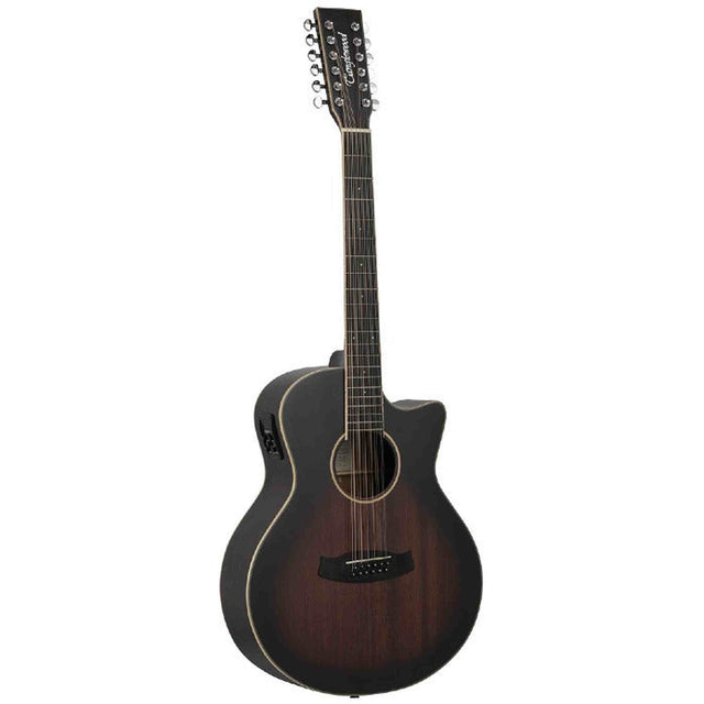 Tanglewood Winterleaf VCE AVB 12-Snarige Super Folk Cutaway Elektro-Akoestische Gitaar Mahogany Autumn Vintage Burst