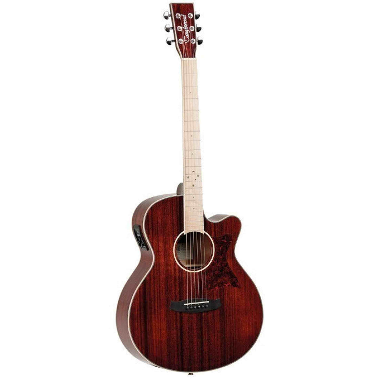 Tanglewood Winterleaf Blonde 4 CE BL B Super Folk Cutaway Elektro-Akoestische Gitaar Solid Mahogany Barossa Red Gloss